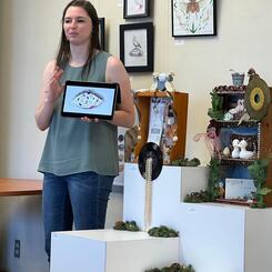 Towson University, workshop with art education students, 7/5/2023, student exhibit