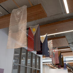 Installation view of Flag Studies (Value Studies Series) Installation #1