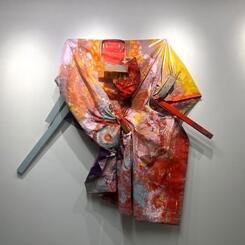 a jarring jubilee, 2022  Acrylic and pressure treated lumber on Awosoke