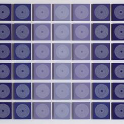 White circles on purple