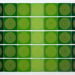 Yellow circles on green