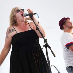 Performing with the Go Pills at Shakemore