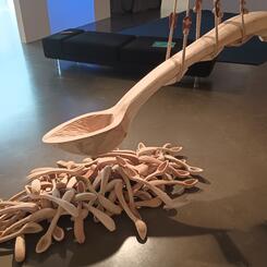 surplus/shortage 2023 wood, rope, leather, hardware