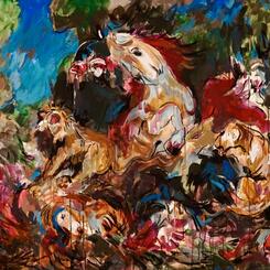 Convergence (after Delacroix’s The Lion Hunt)