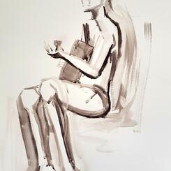 Gestural figure study: A guitarist