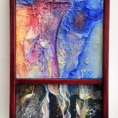 Window: Red/Blue Curtains for Sacks