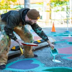 Hope Street Mural Street mural in Fed Hill, MD. Mural design by Saz Ross. 2024