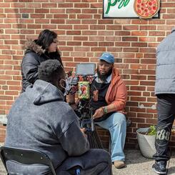 Behind the scenes filming