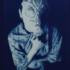 “Sister”,2023, 12x18in, Cyanotype on paper