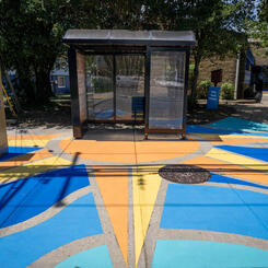 Annapolis Eastport, Eastport ShineWave bus stop sidewalk mural, perspective view