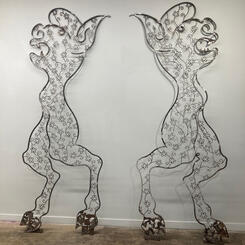 two Satyrs, 2017-23, 102 x 88 x 1/2