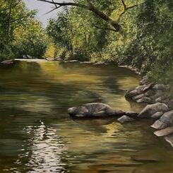 Gunpowder river, Acrylic, 28 by 20 inches