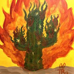 “The Biblical Burnout” acrylic painting, 2024