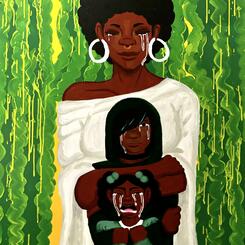 “Hold on tight & cry till you can’t no more” Acrylic painting,2024