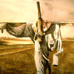 Scarecrow watercolor, 30 by 40 inches, 2004