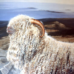 Golden fleece, acrylic, 44 by 54 inches, 2004