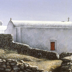 Mykonos, acrylic, 26 by 40 inches