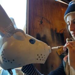 The Making of the Hare Mask | Painting | 2021