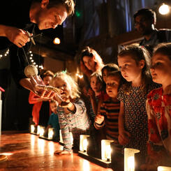 Milo the Magnificent®, post show at Baltimore's Black Cherry Puppet Theater