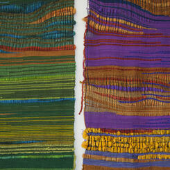 Detail of Bloom: grounding emerald and Bloom: grounding violet