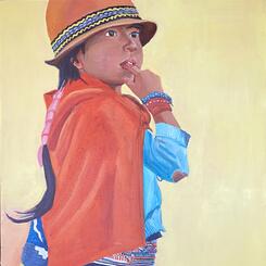  Indigenous girl out Exploring 2024 Acrylics on Canvas 30X 40