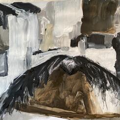 “Rauschenberg After Reading Poe and Seeing A Ravens Game” (After Rauschenberg’s “Canyon”)