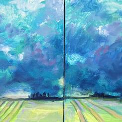 “Blue Skies?” - Diptych