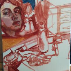 Unfinished Self Portrait with Nail Polish Remover