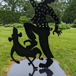 Stick Thrower With Polkadot Shirt