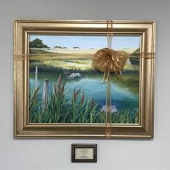 Installation at Ascension Saint Agnes Hospital Cancer Institute: Along the Canal (Oil on canvas)