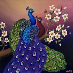 Elegance in Bloom III: Peacocks in Love