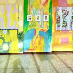 installation view, Hiccups, Park View Gallery, Glen Echo Park, Glen Echo, MD, March 2025