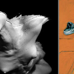 Comparison of Untitled (#5978) with Francis Bacon Three Studies for Figures at the Base of a Crucifixion (1944)