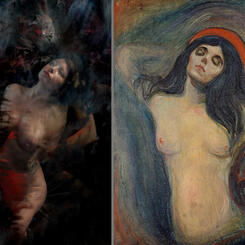 Comparison of Untitled (#9-27-11-0057) with Edvard  Munch Madonna 1894