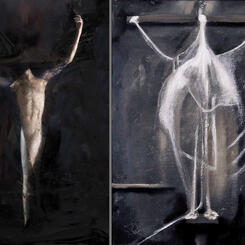 Comparison of Untitled (#06-23-17-534) with Francis Bacon Crucifixtion 1933