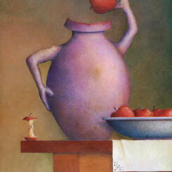 Still Life Vase & Apples