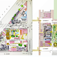 maps of Arch Social Club (Schanze Theater) and Black Masonic Organization- MWPHGLMD (Eutaw Place Synagogue)