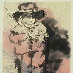 Smash It Baby: Baby Boy Soldier #5 2005 21 x 17 Chinese ink on Hsuan paper