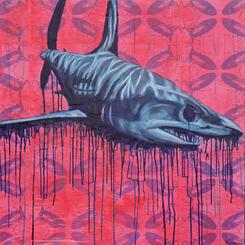 Mako on Waterbugs, 2025, 3x3 ft