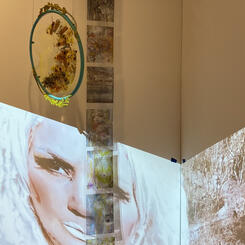 overlays painting and live performance still installation CHORA by Ruth Margraff