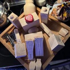 marionette in early stages of the process