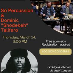 Living Archive IV: Archiving as Performance & Shodekeh's Vodalities Transcription Score World Premiere @ The Library of Congress, during a concert performance with Sō Percussion. This score was archived at the Library of Congress on March 14th 2024.