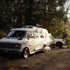Exterior shot of the van