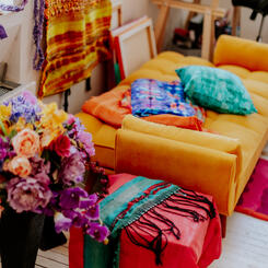 Soft Gather, Quiet Flame Studio Setting