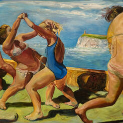 Epic Wrestler, 2009 63 x 127 x 3 oil on canvas