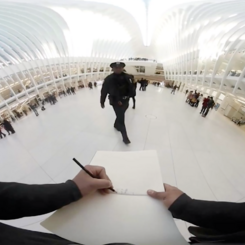 Approached by Officer Frazier, NYPD