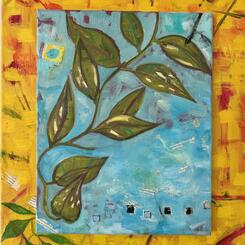 Botanical with Red Bird