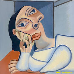 Cubism - Amy the House Wife Reflecting