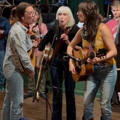 Singing at a jam with Dede Wyland