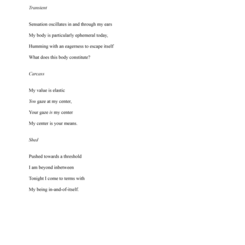 Transient, Carcass, Shed